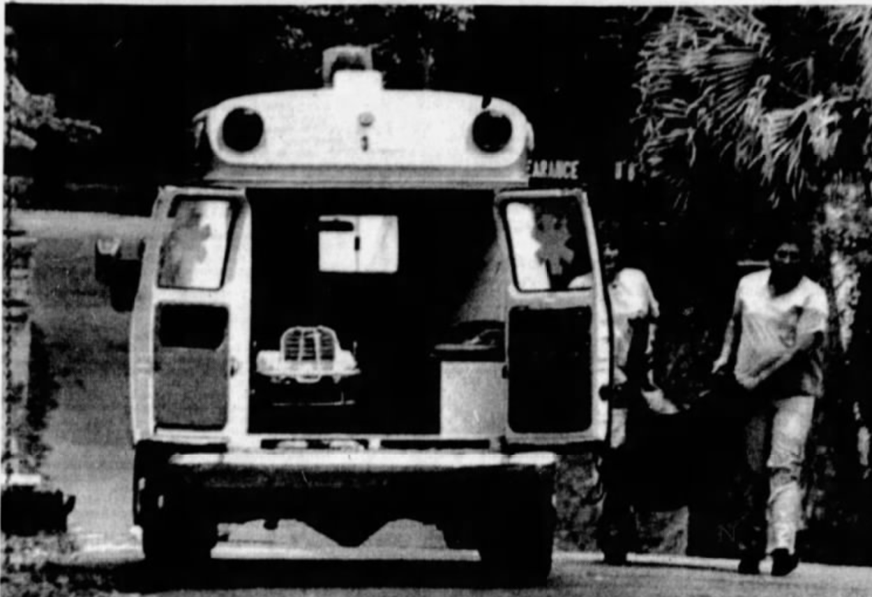  Rick and Dori are transported to Lykes Memorial to await autopsies. 